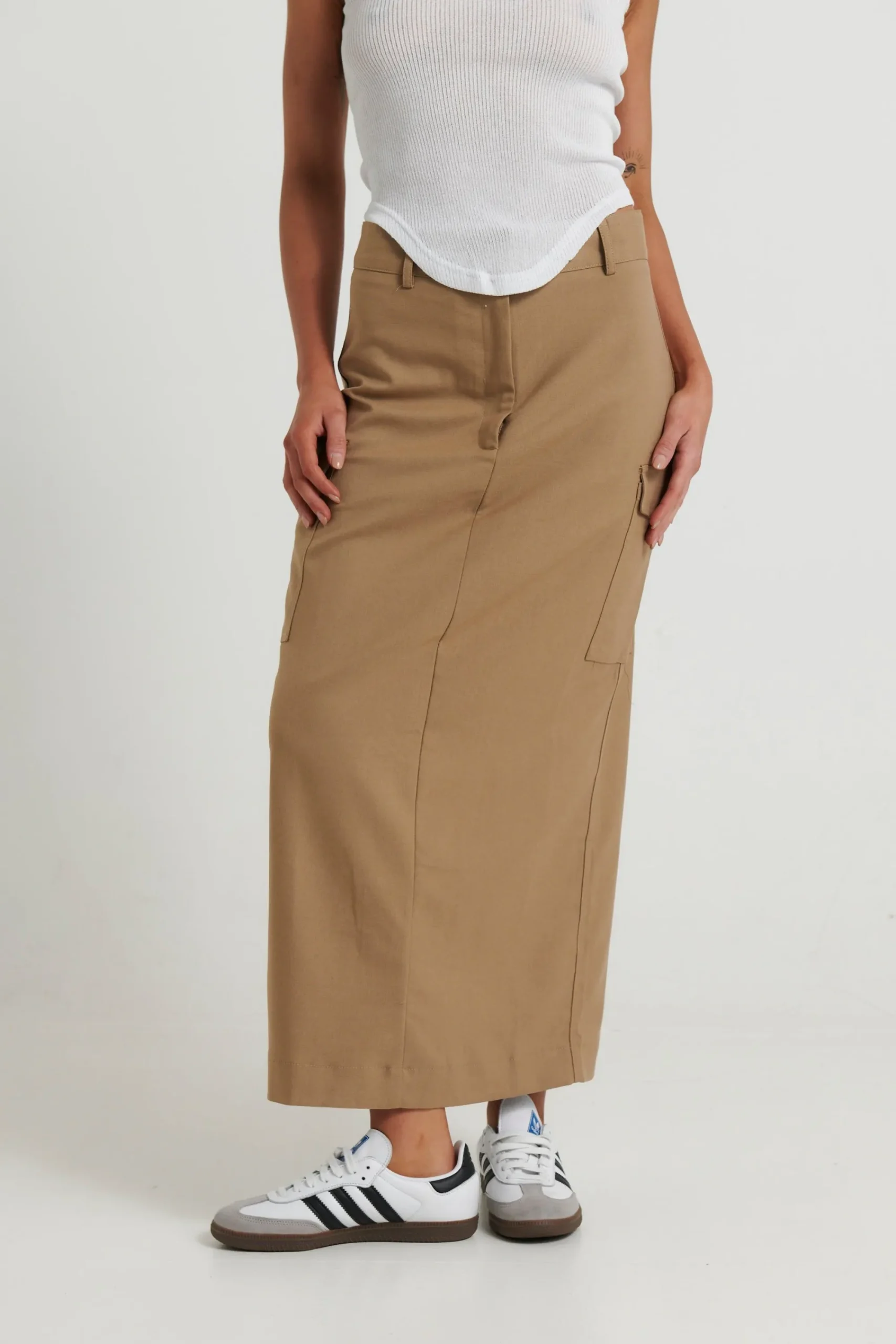 Skirts>M Fashion Alexa Cargo Maxi Skirt Khaki