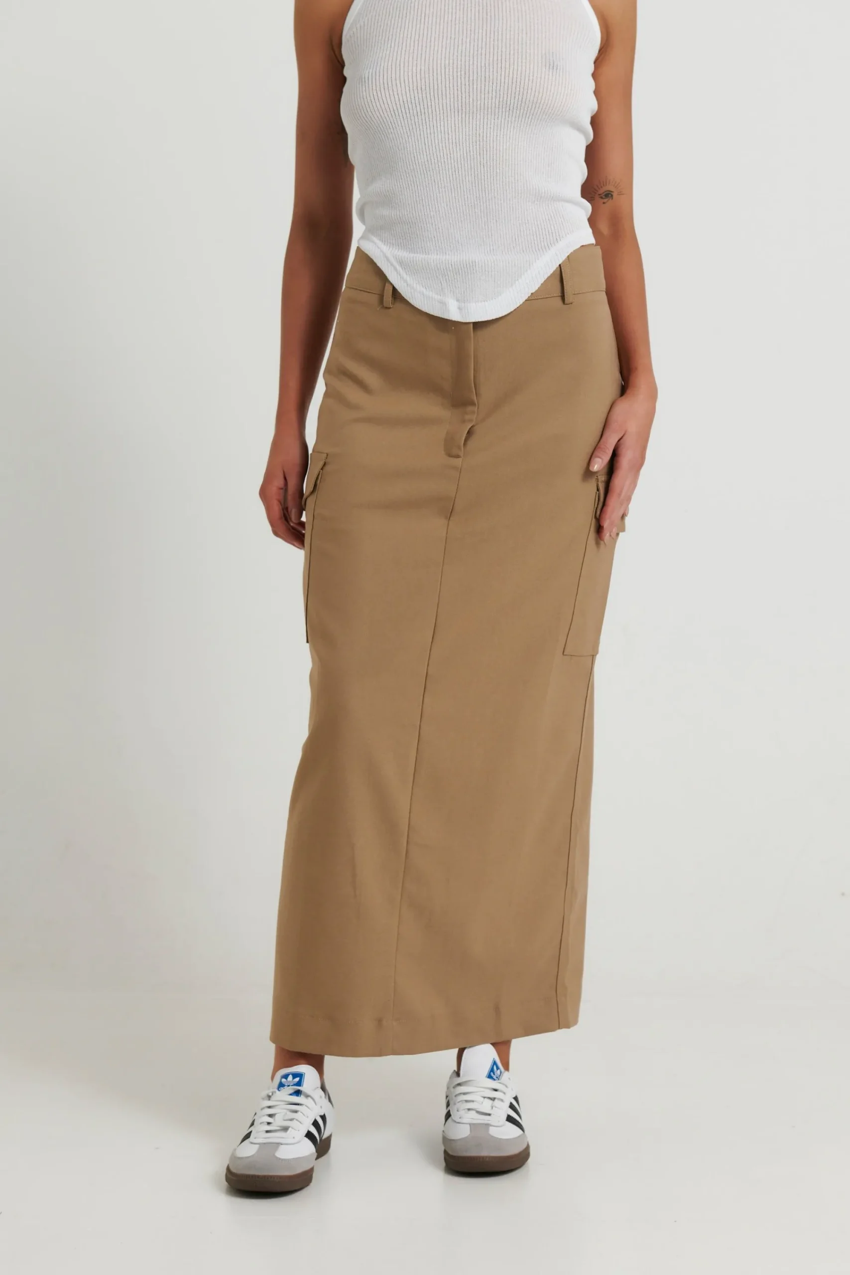 Skirts>M Fashion Alexa Cargo Maxi Skirt Khaki