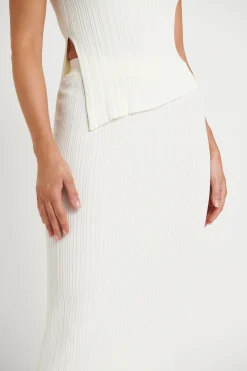 Skirts>Label Levverage Bella Ribbed Skirt White - Final Sale
