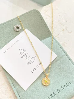 Accessories>Angels Whisper Birthstone 18K Gold Necklace - August