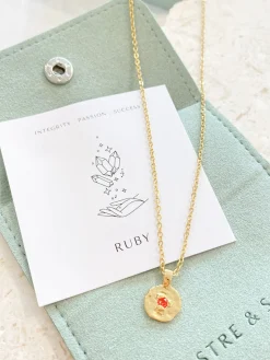 Accessories>Angels Whisper Birthstone 18K Gold Plated Necklace - July