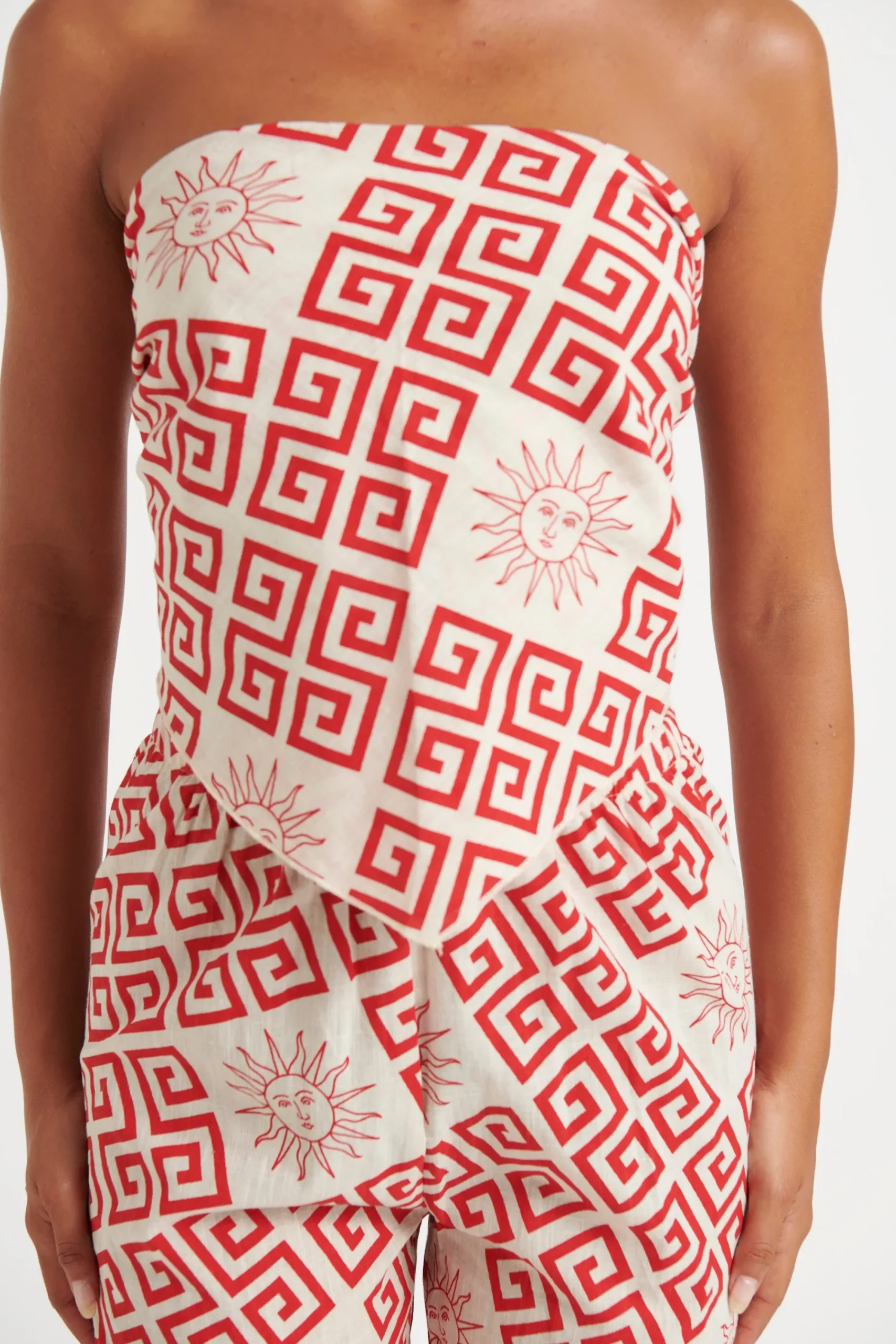 Pants>By Frankie Crimson Set Beige/Red