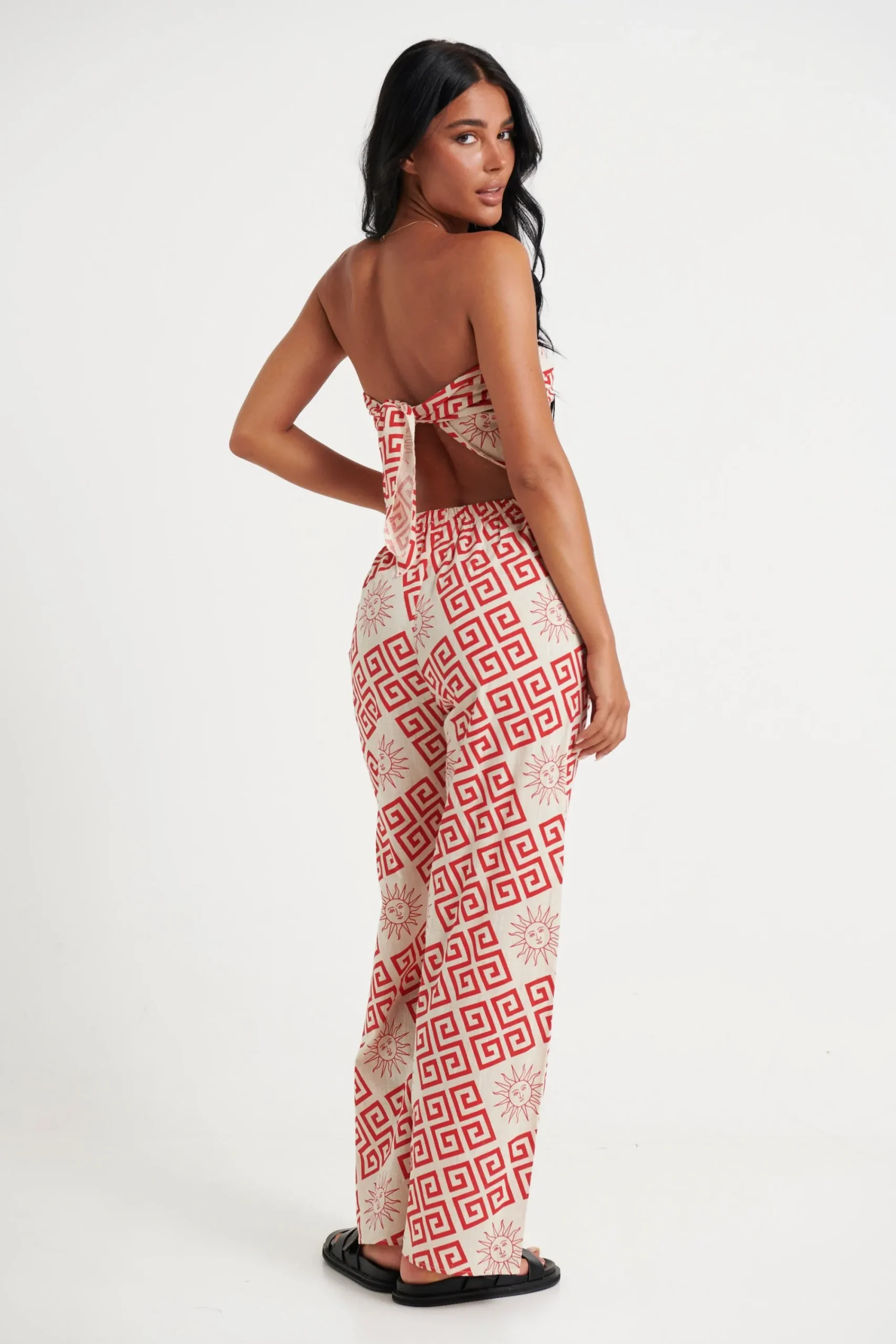 Pants>By Frankie Crimson Set Beige/Red