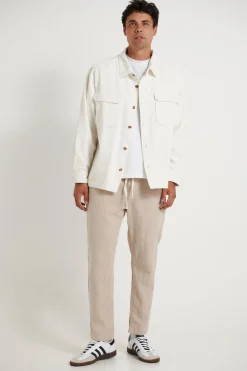 Shirts>Sampson and Taylor Dion Cord Overshirt Ivory