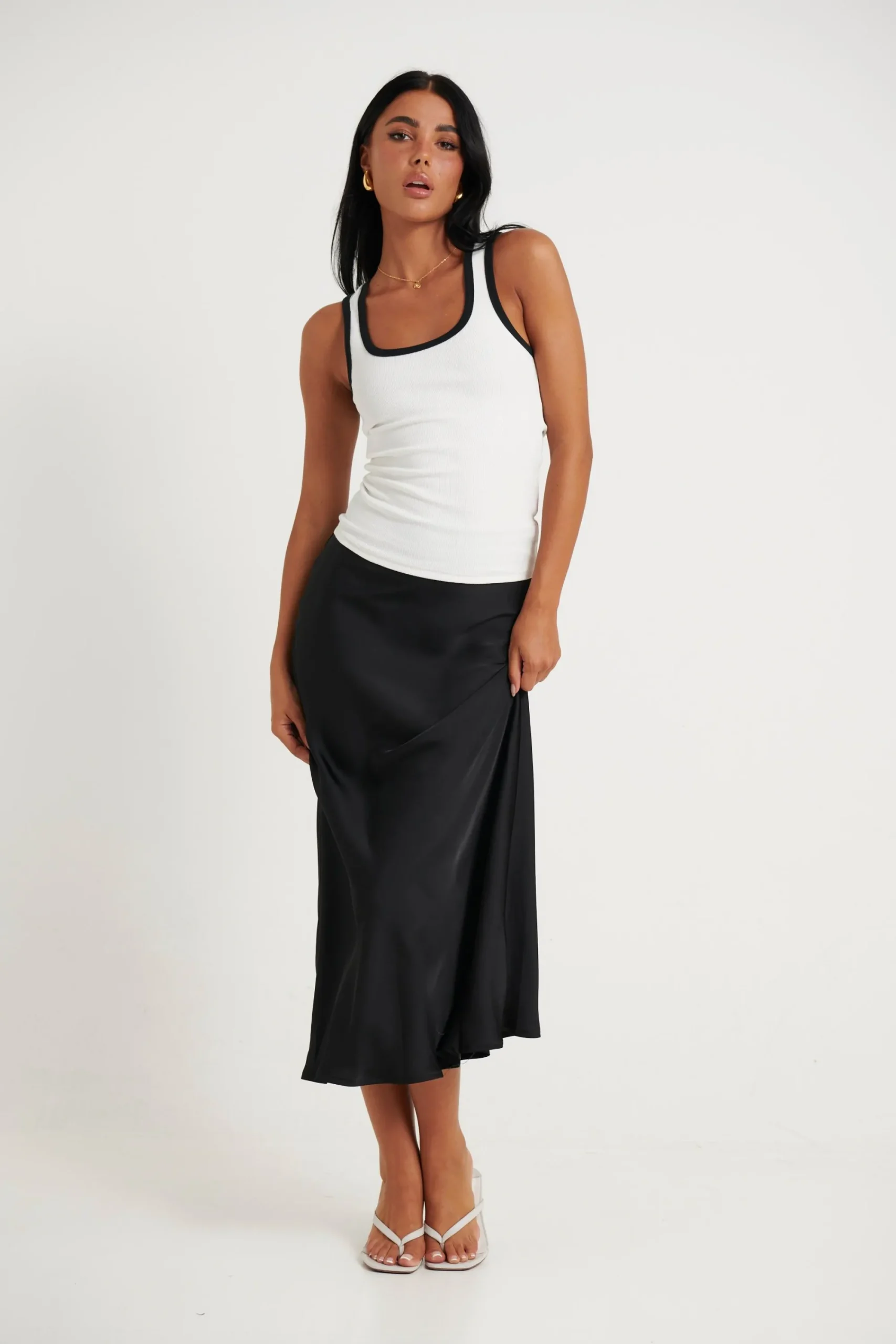 Skirts>Light The Fuze Dove Midi Skirt Black