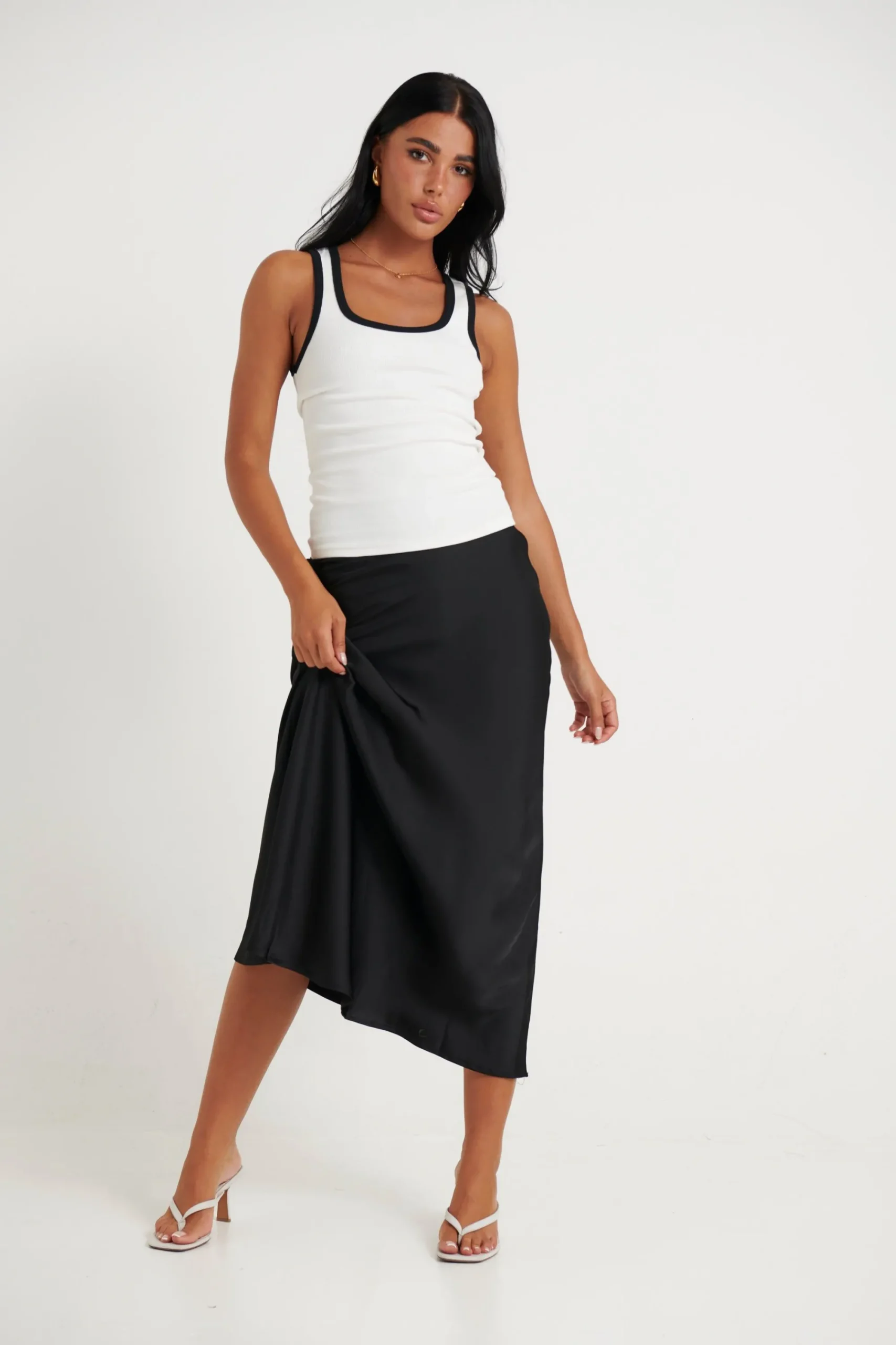 Skirts>Light The Fuze Dove Midi Skirt Black