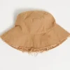 Headwear>Label Levverage Frayed Bucket Hat Tan