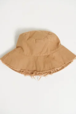 Headwear>Label Levverage Frayed Bucket Hat Tan