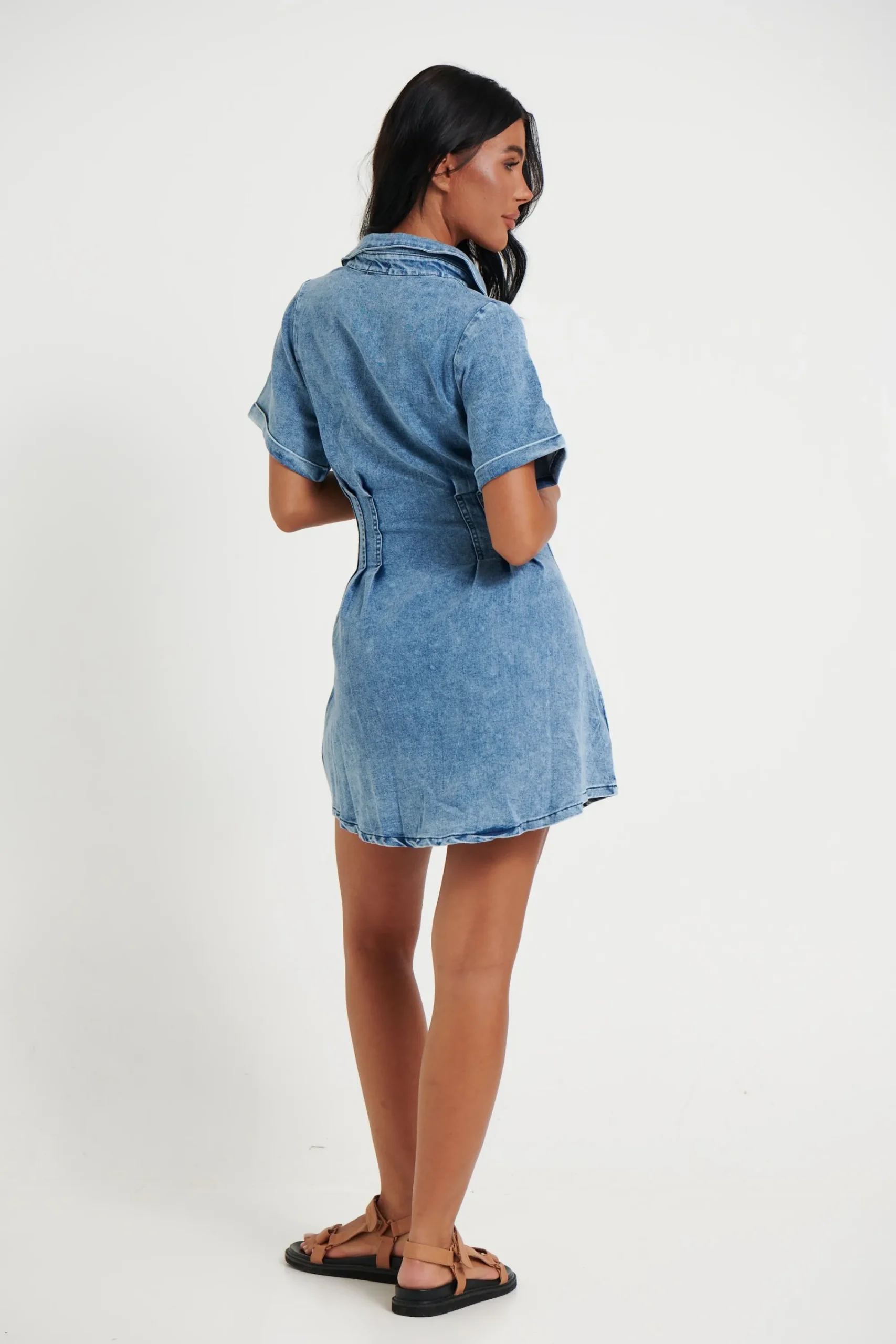 Denim>New Line Fashion Isobel Denim Dress Light Denim