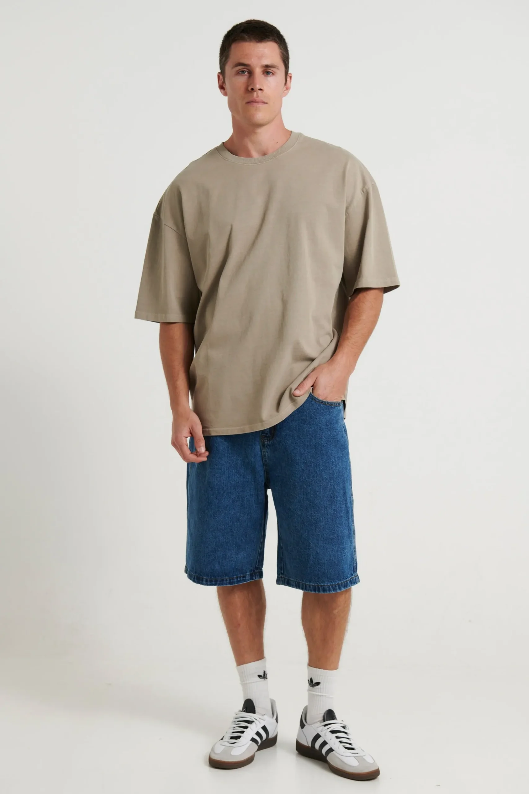 Tees>Sampson and Taylor Joel Heavyweight Box Tee Stone
