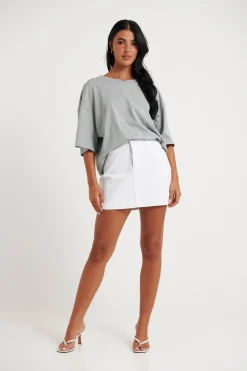 Tops>Into Fashion Macey Crop Tee Grey
