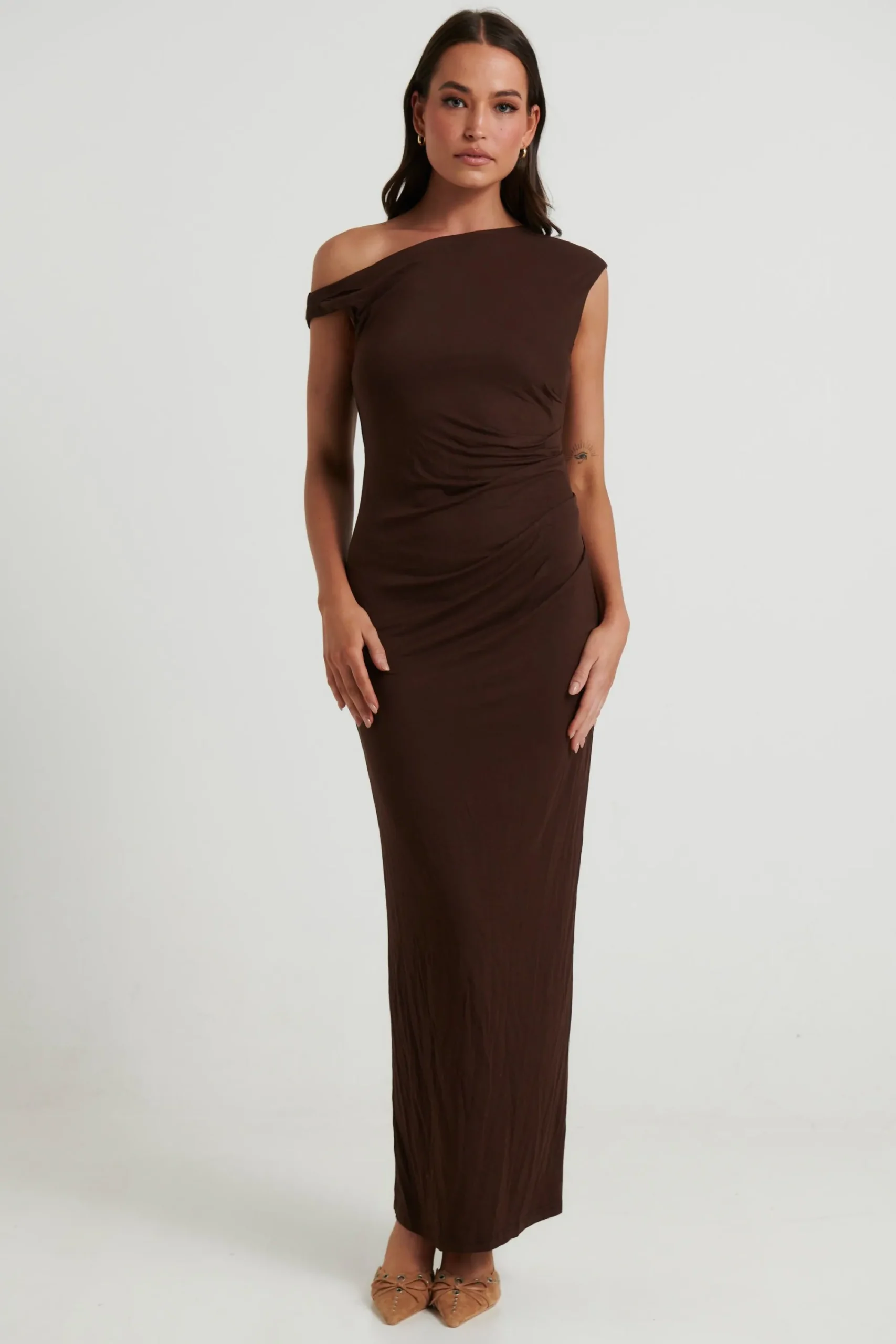 Dresses>M Fashion Maia Maxi Dress Walnut