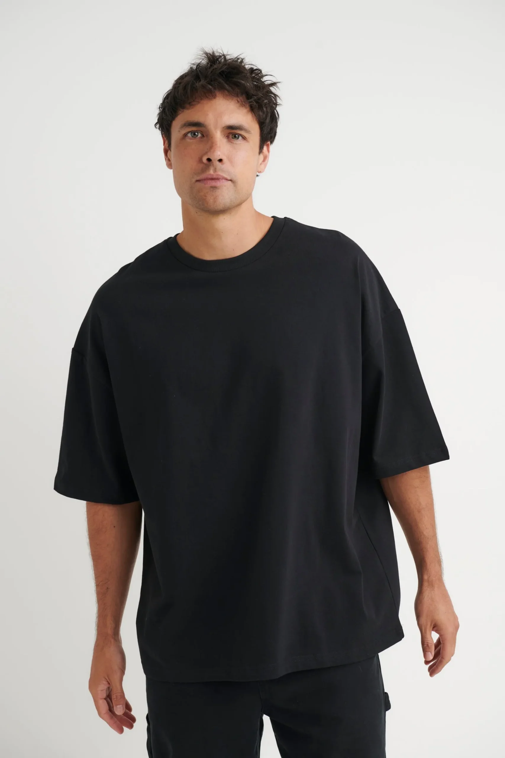 Tees>Sampson and Taylor Miller Drop Shoulder Box Tee Black