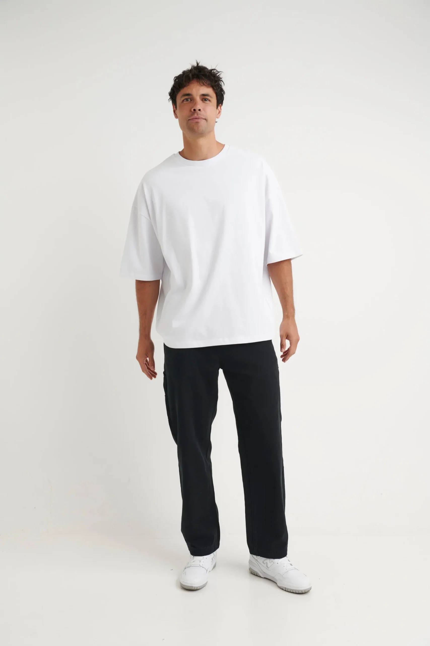 Tees>Sampson and Taylor Miller Drop Shoulder Box Tee White