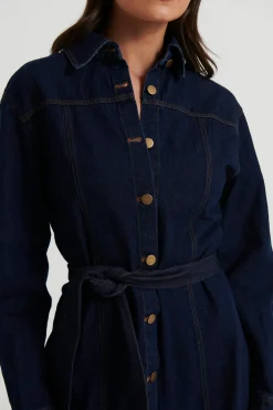 Denim>Pink Diamond Natalya Denim Dress Indigo