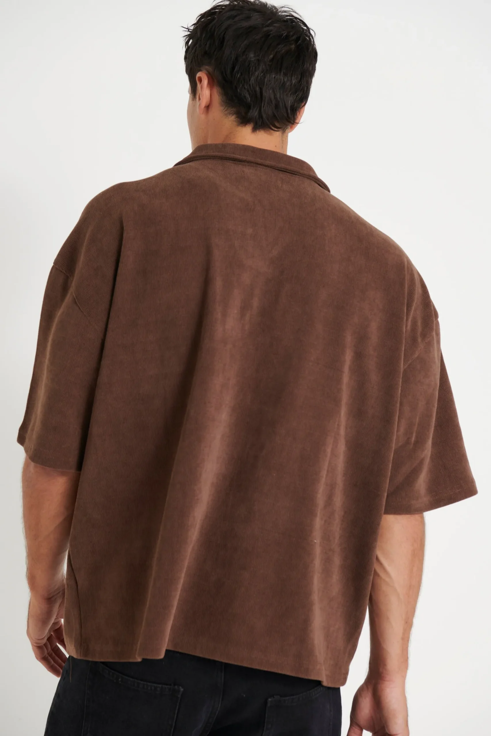 Shirts>Sampson and Taylor Neil Soft Cord Polo Choc
