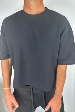 Tees>NTH Crop Box Tee Ribbed Black
