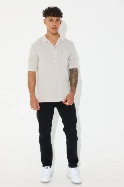 Shirts>NTH Knitted Polo Grey