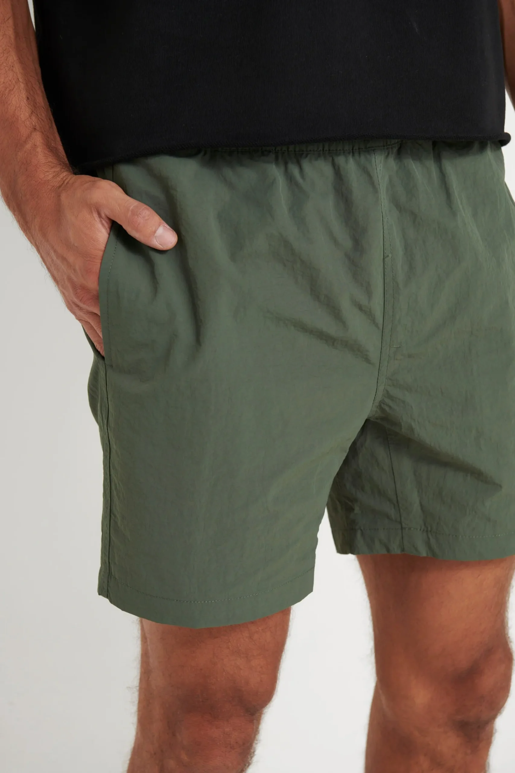 Shorts>Sampson and Taylor Nylon Drawcord Short Olive