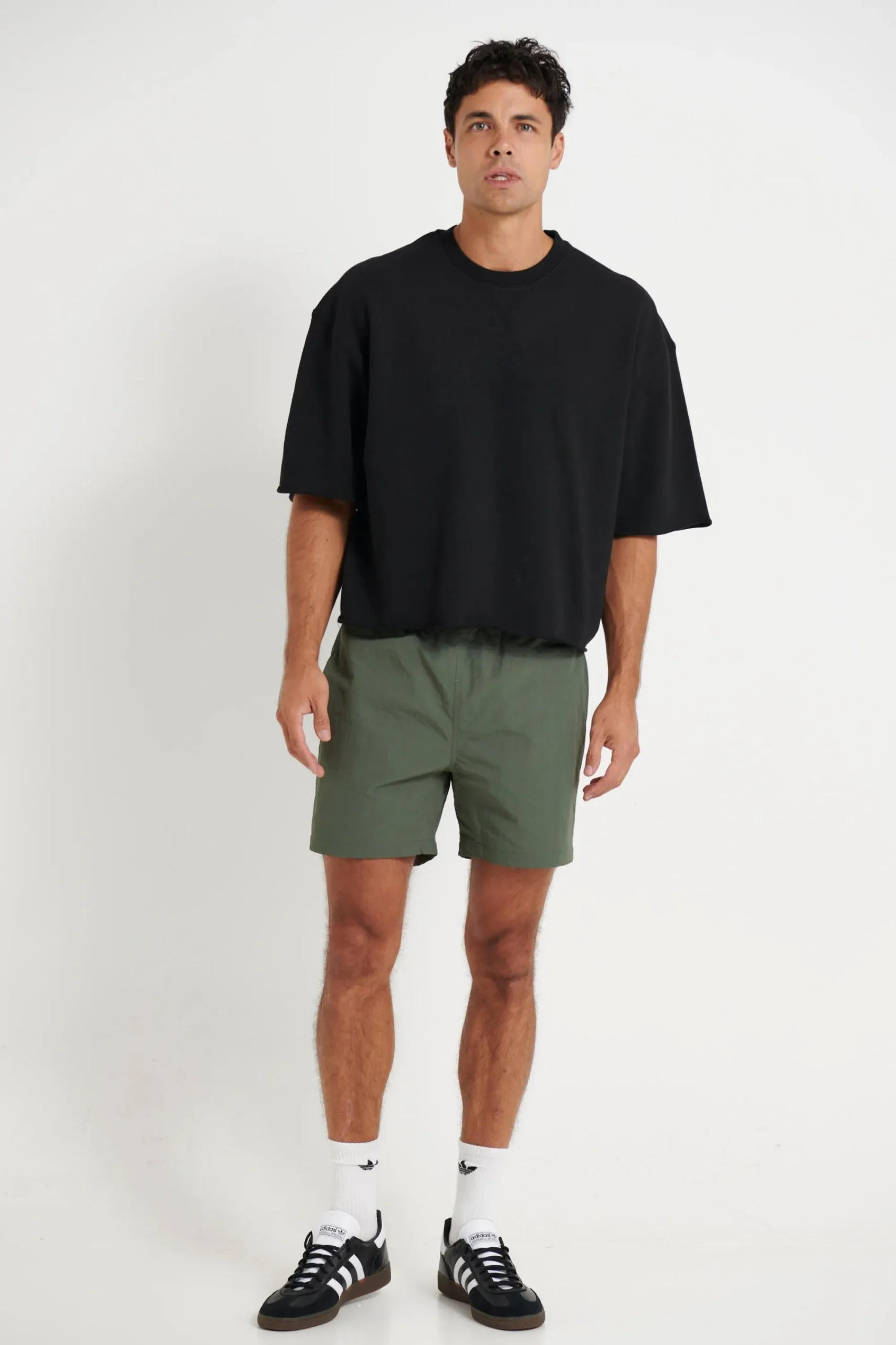 Shorts>Sampson and Taylor Nylon Drawcord Short Olive