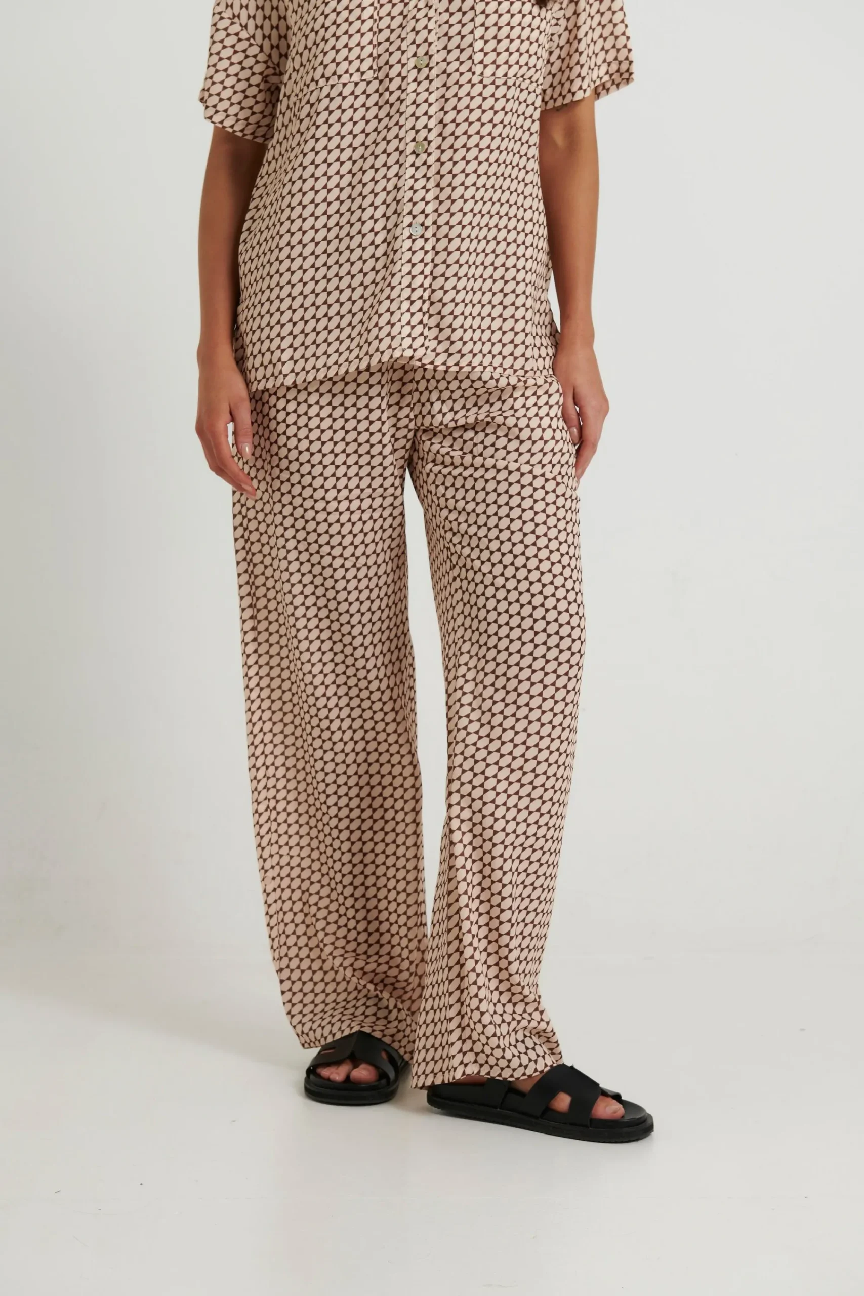Sets>Into Fashion Riley Resort Pant Brown Print