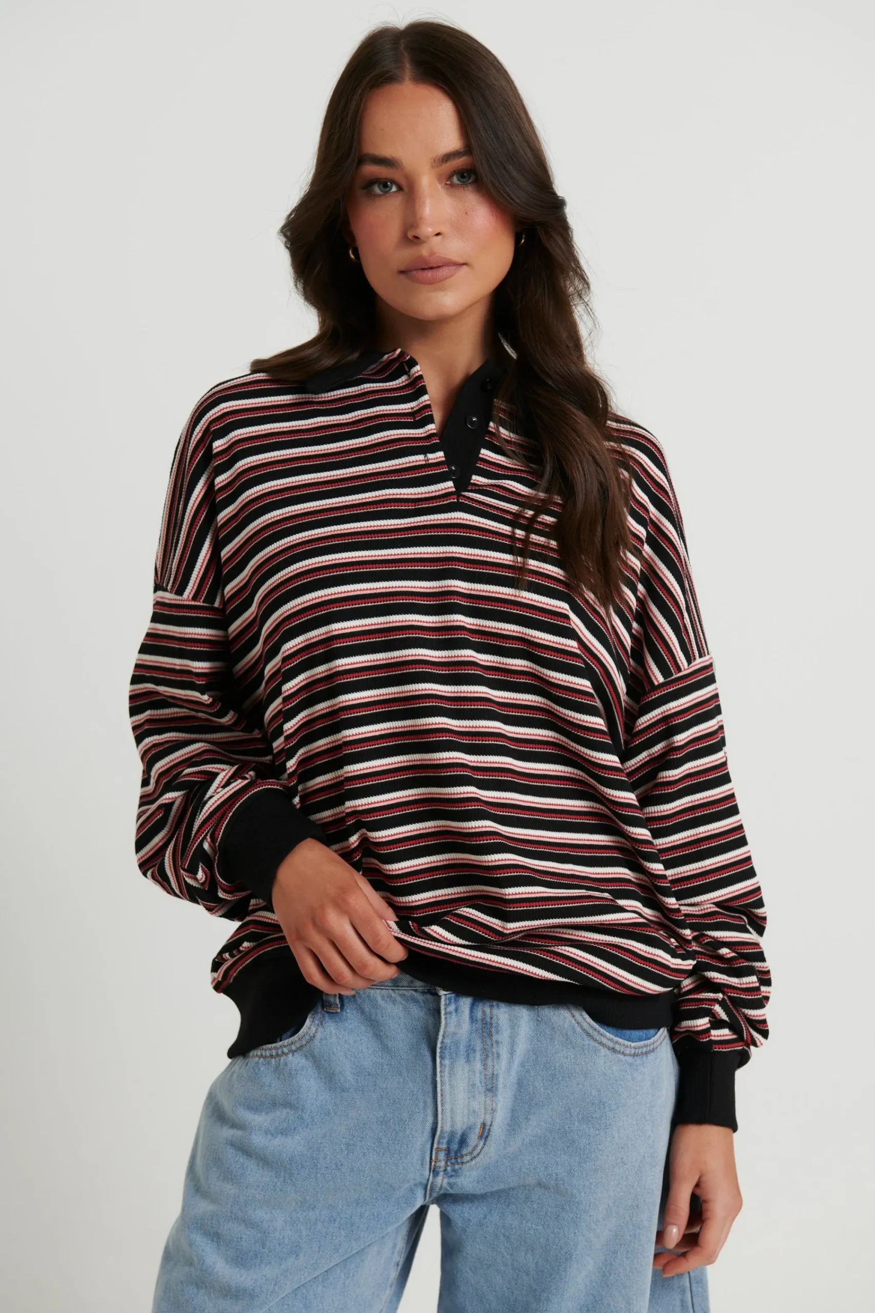 Sweaters & Jumpers>Lioness Rugby Jersey Onyx Multi