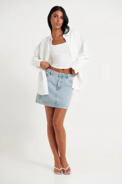 Shirts>Pink Diamond Santina Shirt White