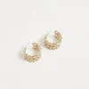 Accessories>Angel Whispers Square Chain Hoop Gold Plated Earrings