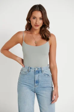 Bodysuits>Label Levverage Stasia Bodysuit Slate - Final Sale