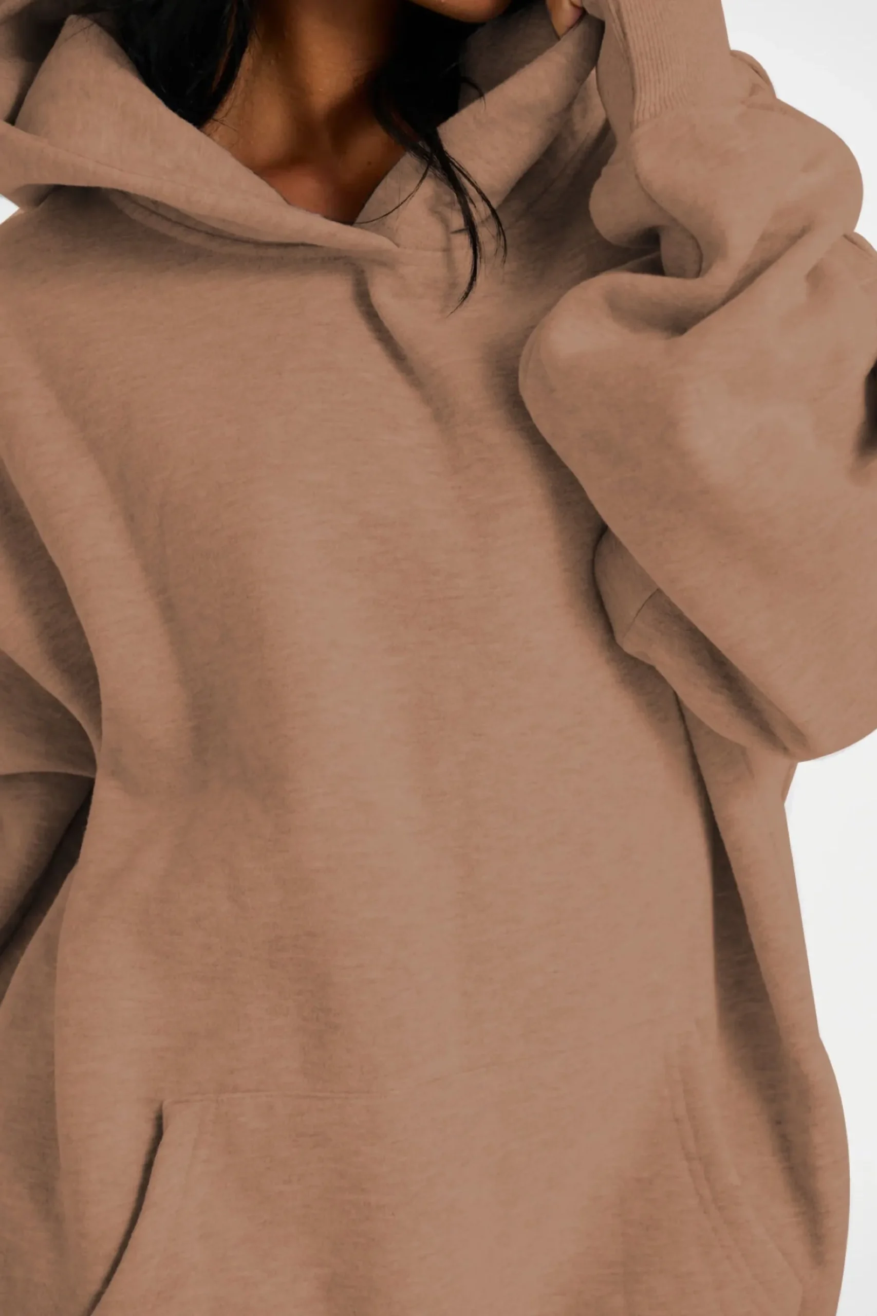 Sweaters & Jumpers>Sampson and Taylor Unisex Roman Oversize Hoodie Choc