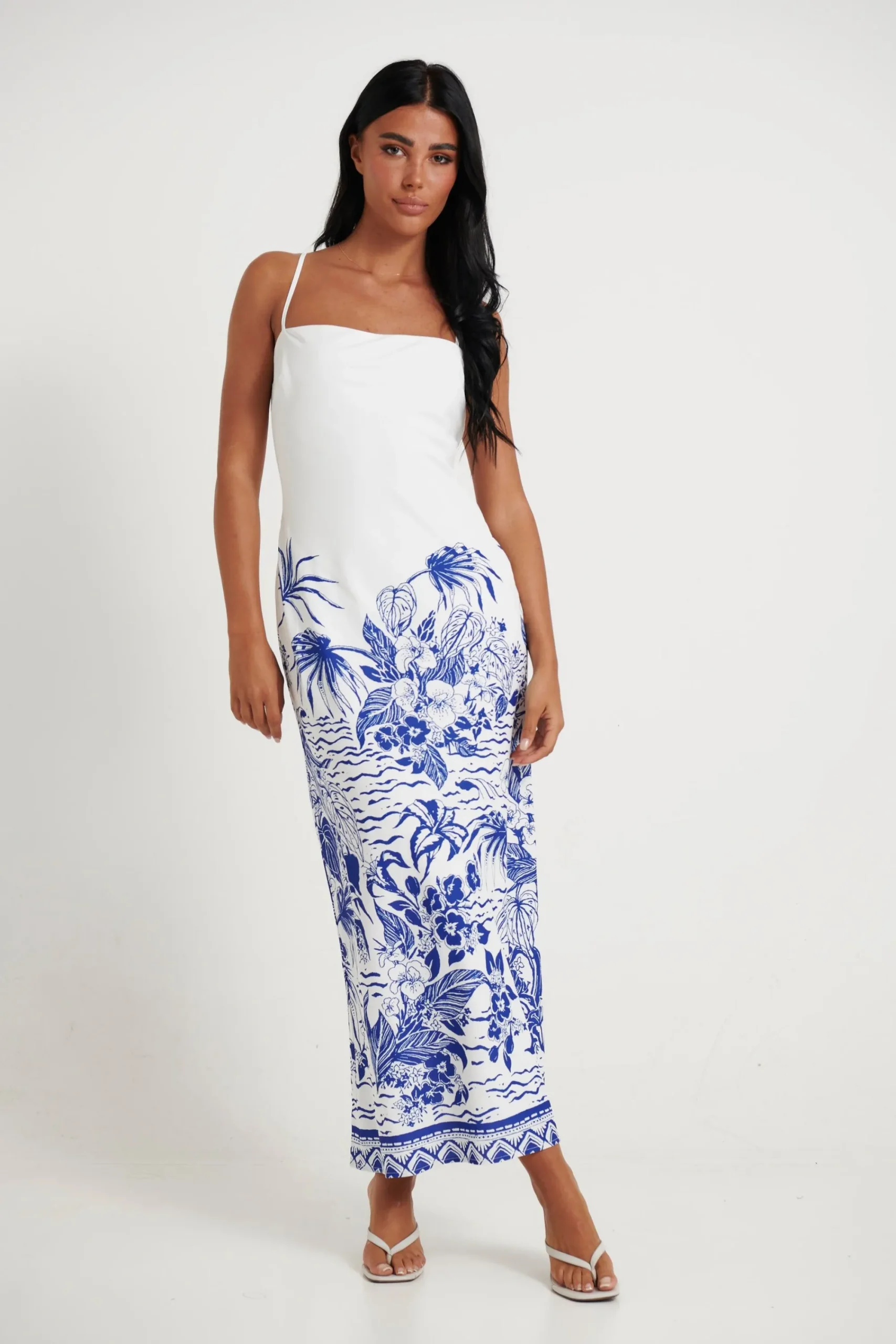 Dresses>runaway the label Valencia Midi Dress Blue/White