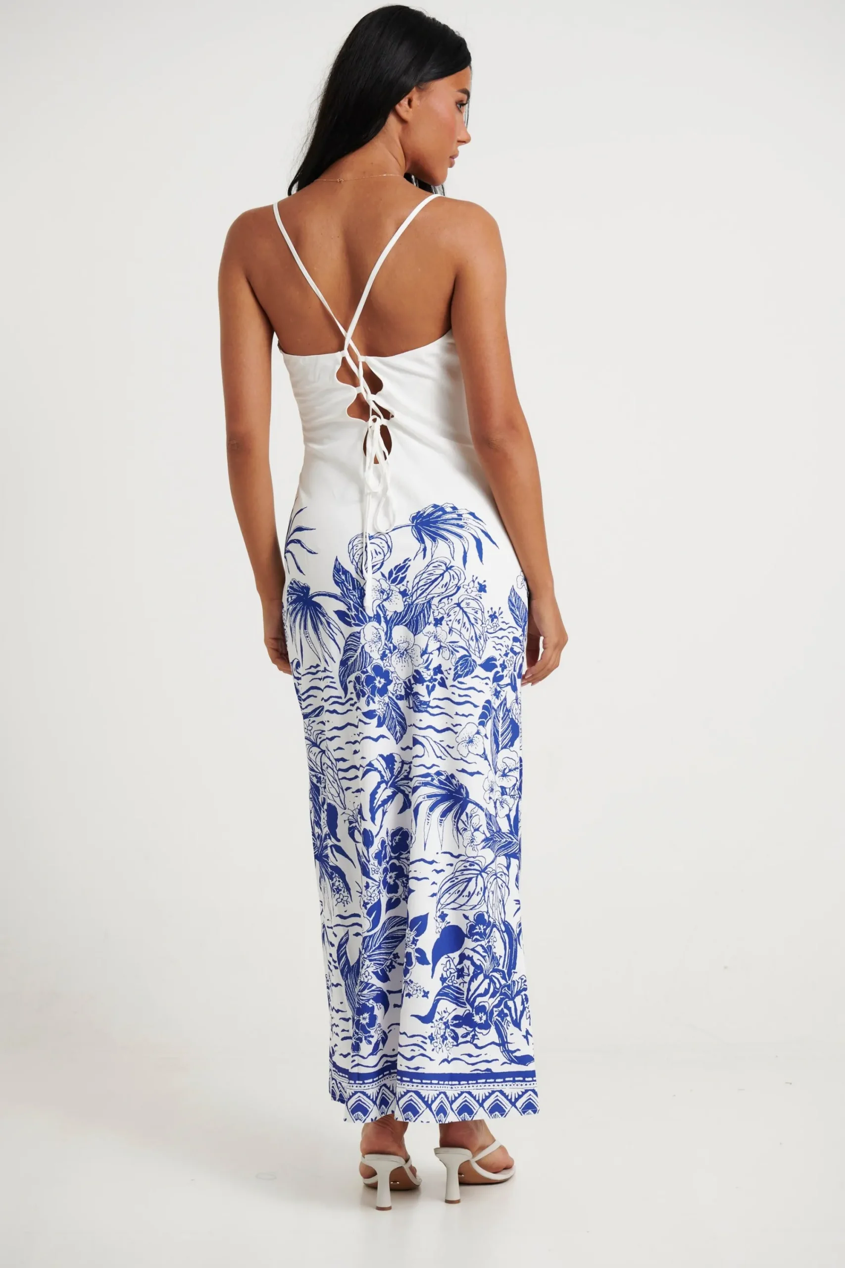 Dresses>runaway the label Valencia Midi Dress Blue/White