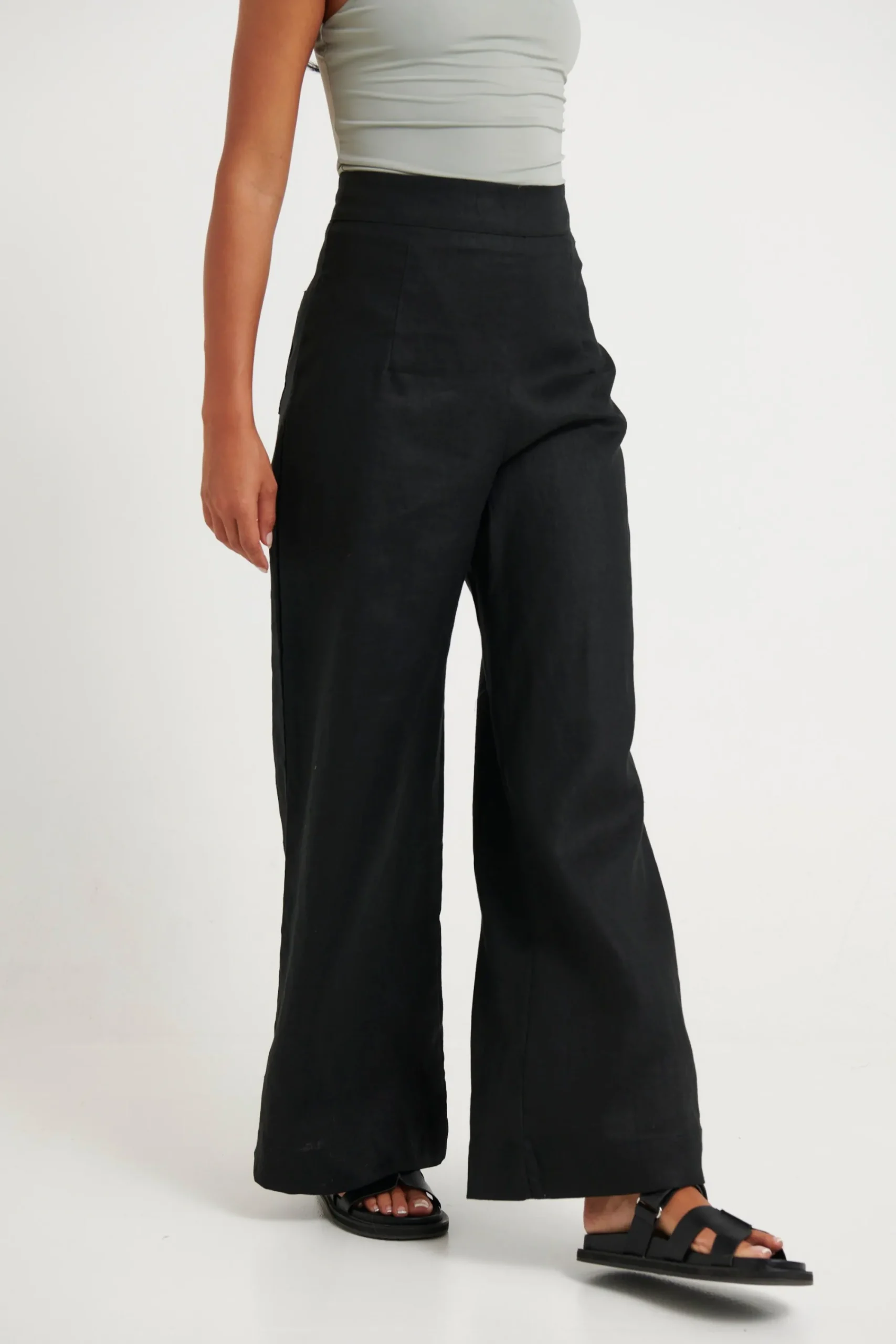 Pants>M Fashion Wrenley Linen Pant Black