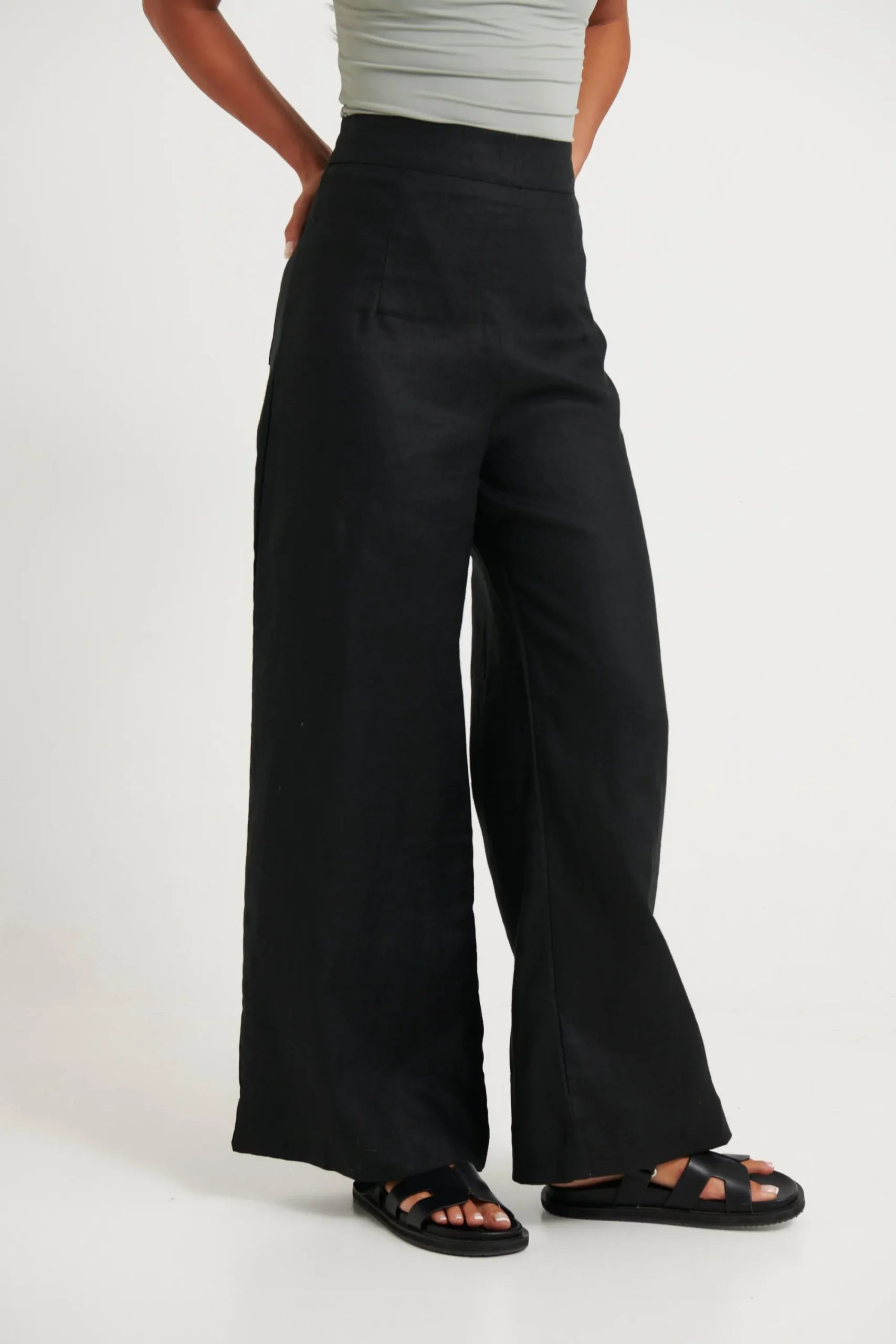 Pants>M Fashion Wrenley Linen Pant Black