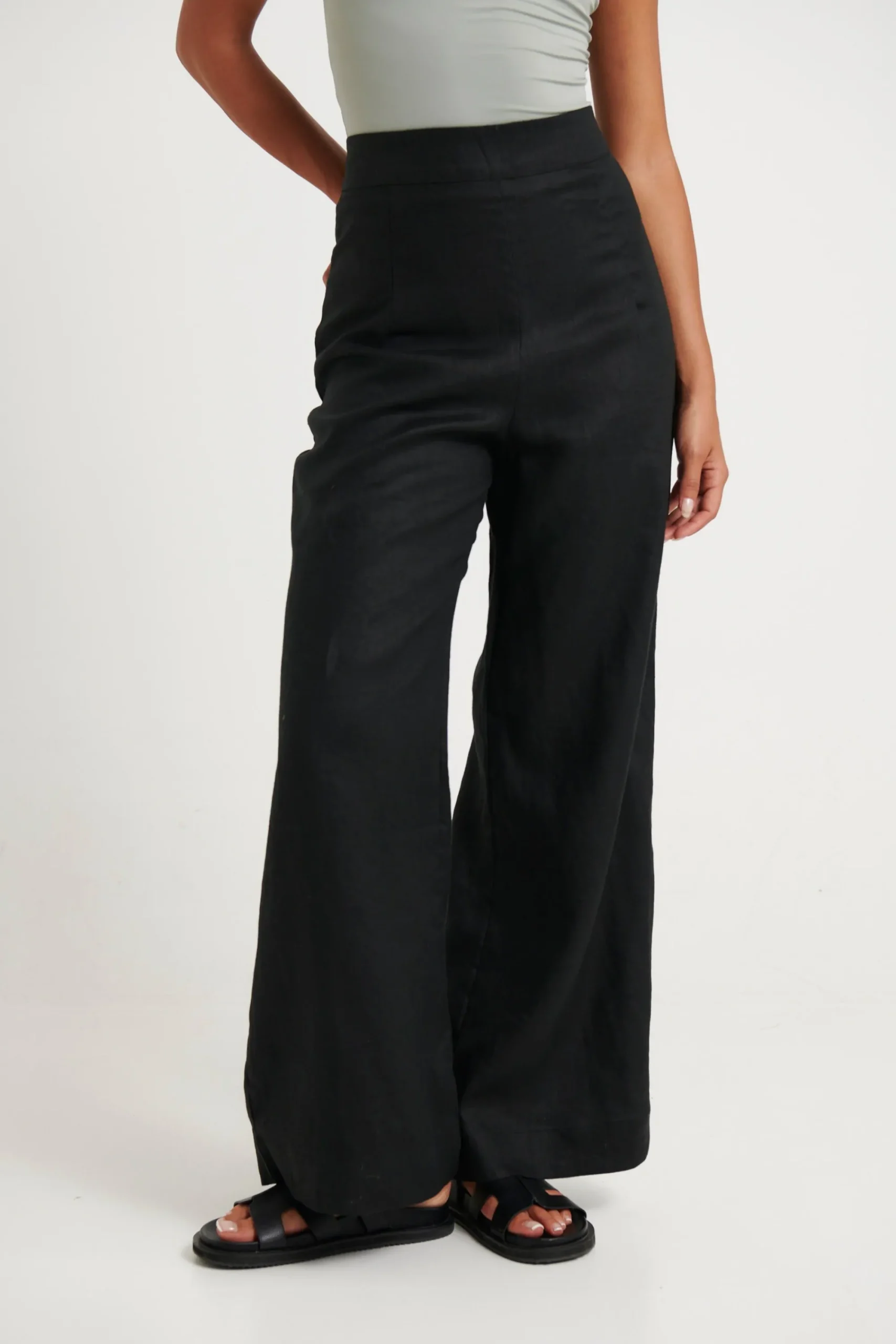 Pants>M Fashion Wrenley Linen Pant Black