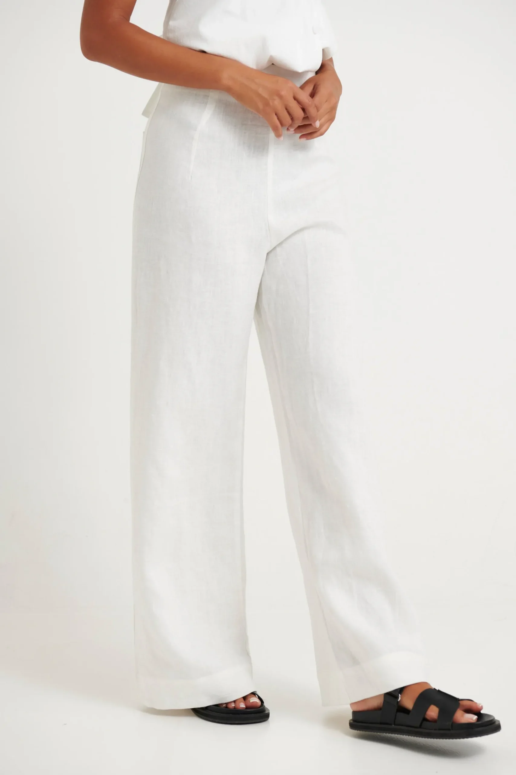 Pants>M Fashion Wrenley Linen Pant White